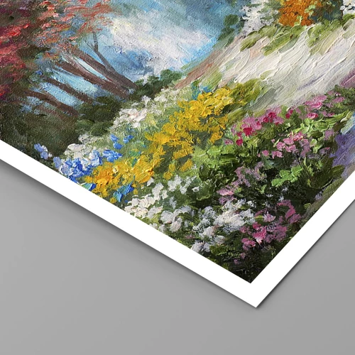 Plakat - Skovhave, blomsterskov - 100x70 cm