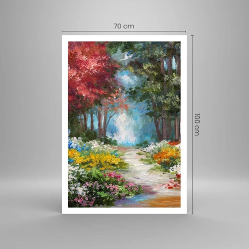 Plakat - Skovhave, blomsterskov - 70x100 cm