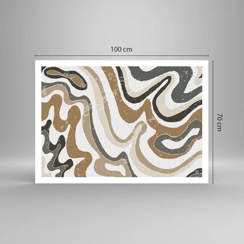 Plakat - Slyngninger af jordfarver - 100x70 cm