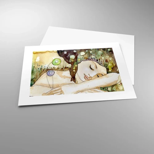 Plakat - Smaragd-violet drøm - 40x30 cm