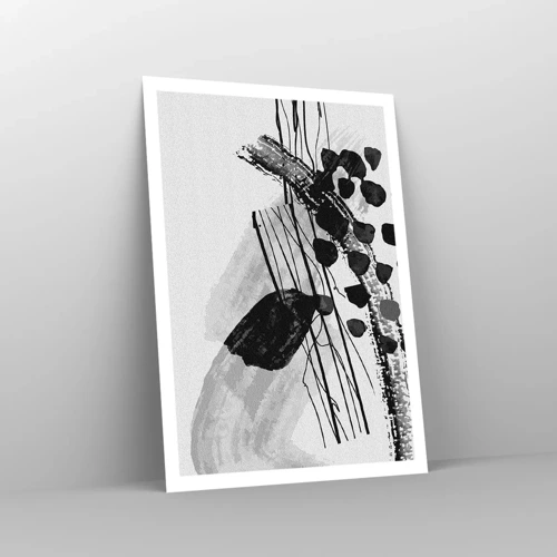 Plakat - Sort og hvid organisk abstraktion - 70x100 cm