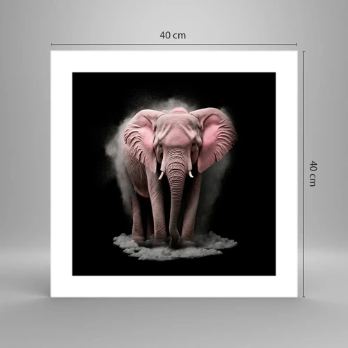 Plakat - Tænk ikke på en lyserød elefant! - 40x40 cm