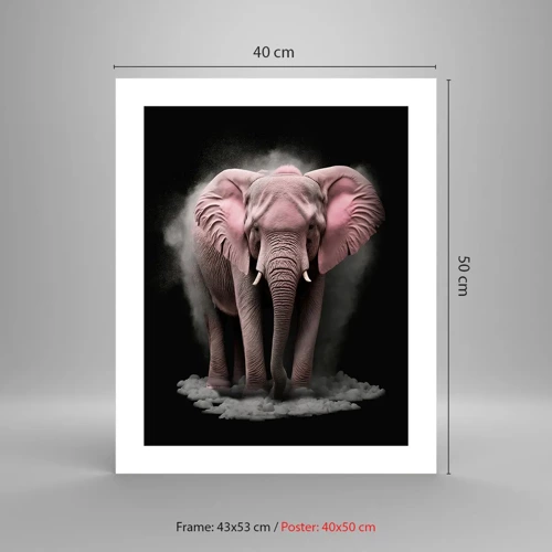 Plakat - Tænk ikke på en lyserød elefant! - 40x50 cm