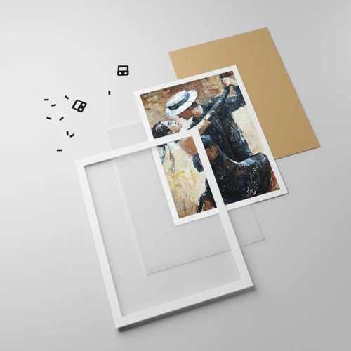 Plakat i hvid ramme - A la Rudolf Valentino - 61x91 cm