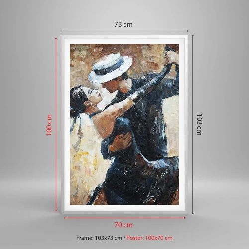 Plakat i hvid ramme - A la Rudolf Valentino - 70x100 cm