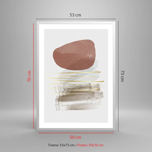 Plakat i hvid ramme - Abstrakt kolonnade - 50x70 cm