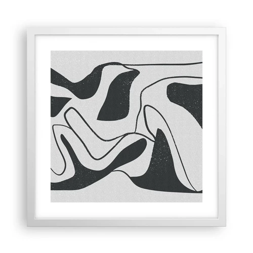 Plakat i hvid ramme - Abstrakt leg i en labyrint - 40x40 cm