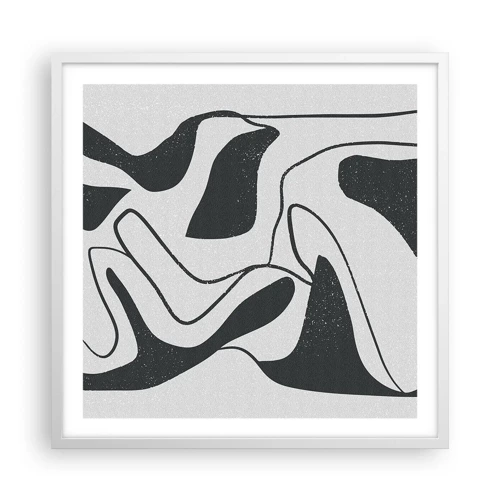Plakat i hvid ramme - Abstrakt leg i en labyrint - 60x60 cm