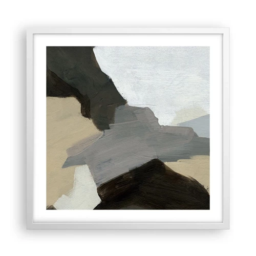 Plakat i hvid ramme - Abstraktion: afsked med det grå - 50x50 cm
