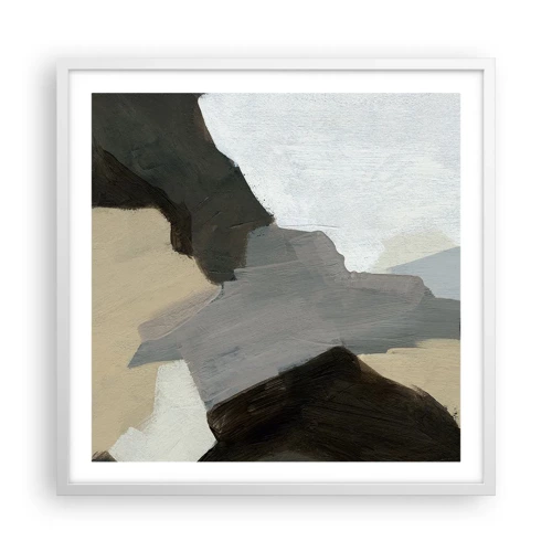 Plakat i hvid ramme - Abstraktion: afsked med det grå - 60x60 cm