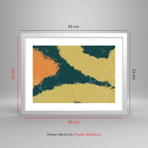 Plakat i hvid ramme - Abstraktion - i slowmotion - 40x30 cm