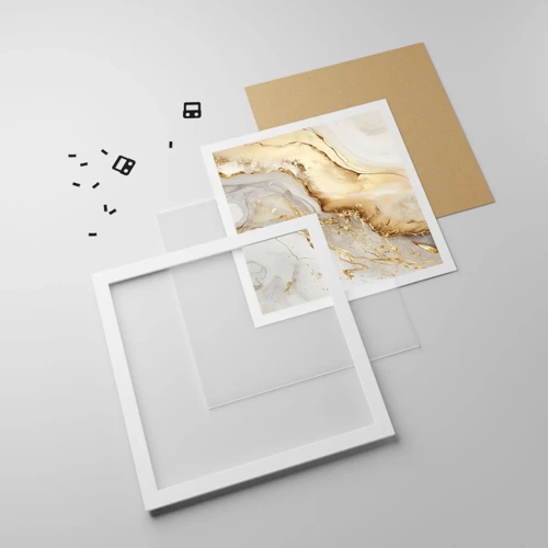 Plakat i hvid ramme - Abstraktion: skønhed og godhed - 30x30 cm