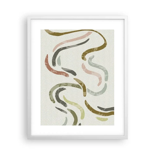 Plakat i hvid ramme - Abstraktionens glade dans - 40x50 cm