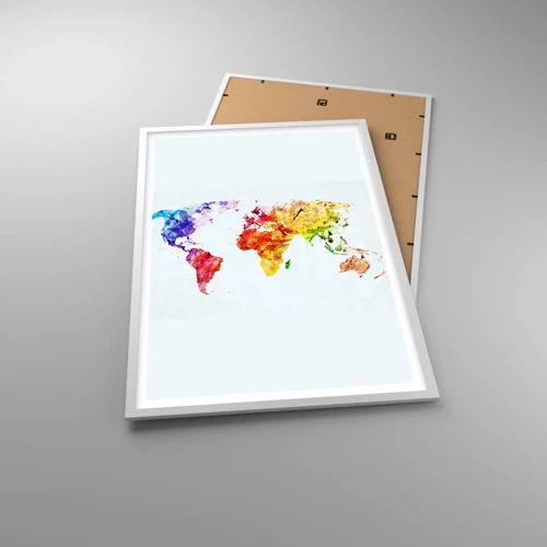 Plakat i hvid ramme - Alle verdens farver - 61x91 cm