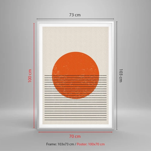 Plakat i hvid ramme - Altid solen - 70x100 cm