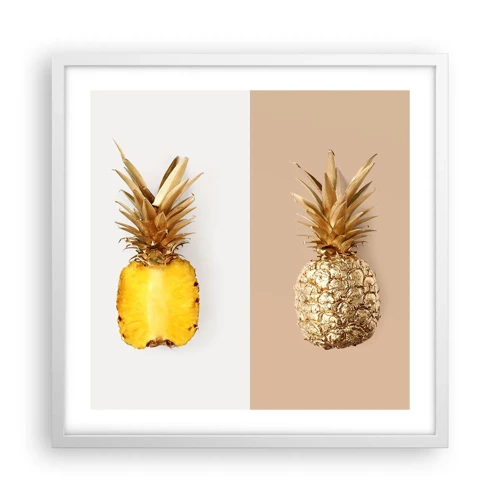 Plakat i hvid ramme - Ananas til os - 50x50 cm