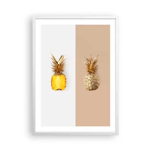 Plakat i hvid ramme - Ananas til os - 50x70 cm