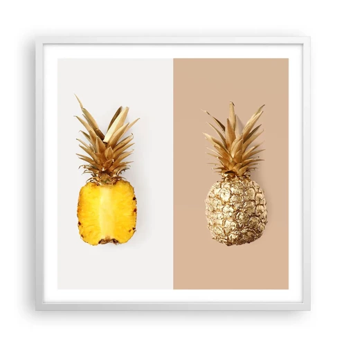 Plakat i hvid ramme - Ananas til os - 60x60 cm