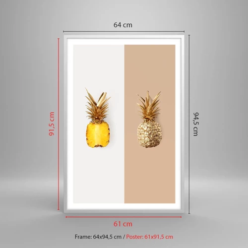 Plakat i hvid ramme - Ananas til os - 61x91 cm