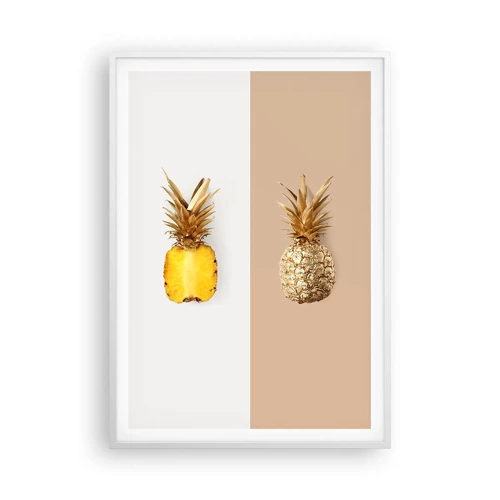 Plakat i hvid ramme - Ananas til os - 70x100 cm