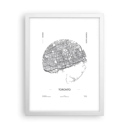 Plakat i hvid ramme - Anatomi af Toronto - 30x40 cm