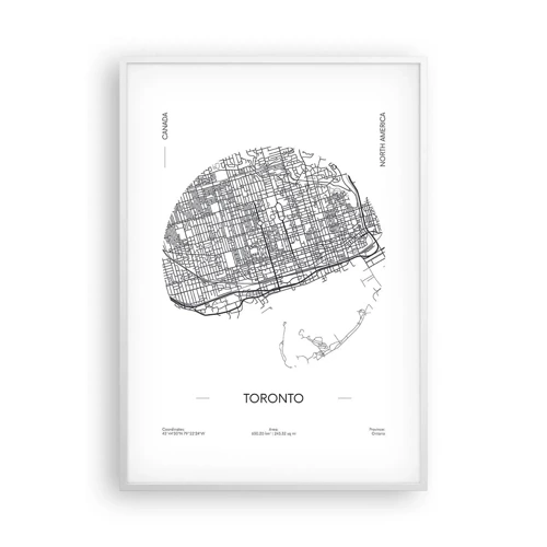 Plakat i hvid ramme - Anatomi af Toronto - 70x100 cm