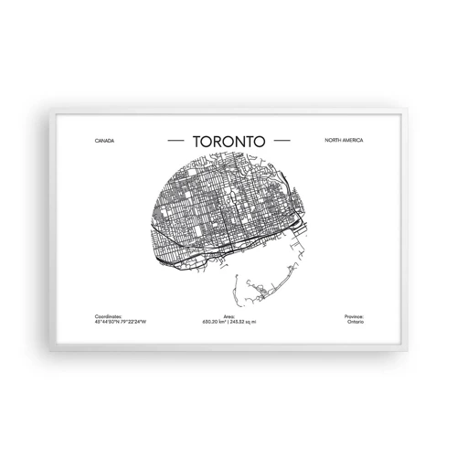 Plakat i hvid ramme - Anatomi af Toronto - 91x61 cm