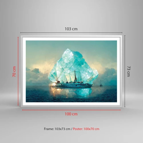 Plakat i hvid ramme - Arktisk diamant - 100x70 cm