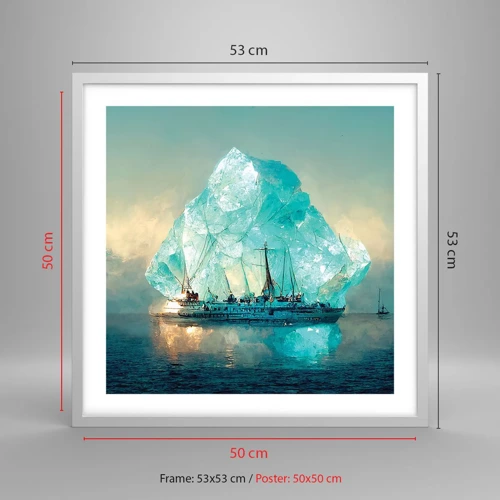 Plakat i hvid ramme - Arktisk diamant - 50x50 cm