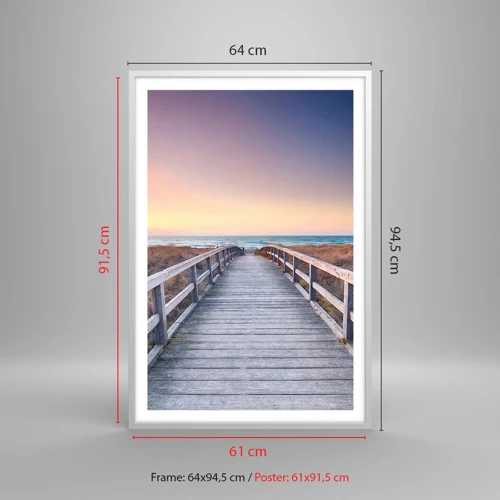 Plakat i hvid ramme - Baltisk aften aura - 61x91 cm