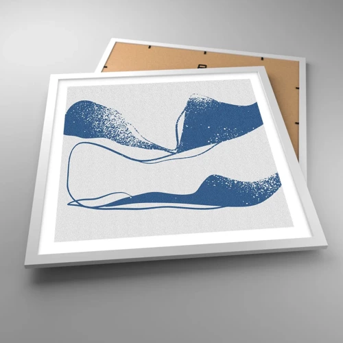 Plakat i hvid ramme - Bevinget abstraktion - 50x50 cm