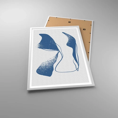 Plakat i hvid ramme - Bevinget abstraktion - 61x91 cm