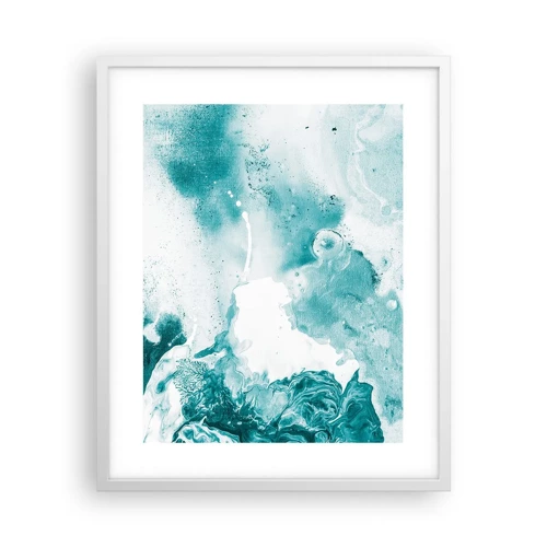 Plakat i hvid ramme - Blå oversvømmelsesflader - 40x50 cm