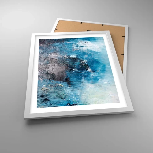 Plakat i hvid ramme - Blå rapsodi - 40x50 cm