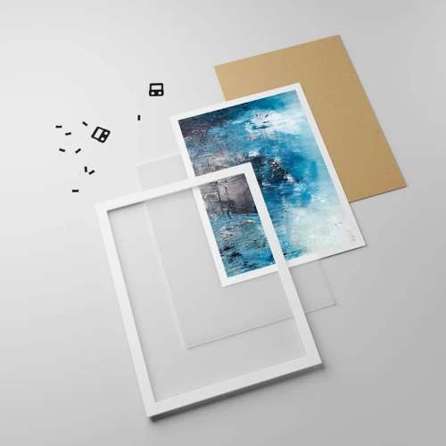 Plakat i hvid ramme - Blå rapsodi - 40x50 cm