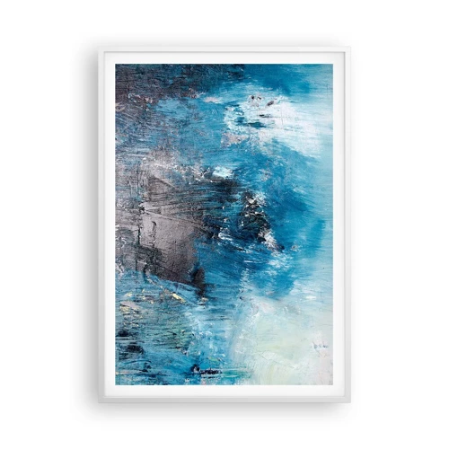 Plakat i hvid ramme - Blå rapsodi - 70x100 cm
