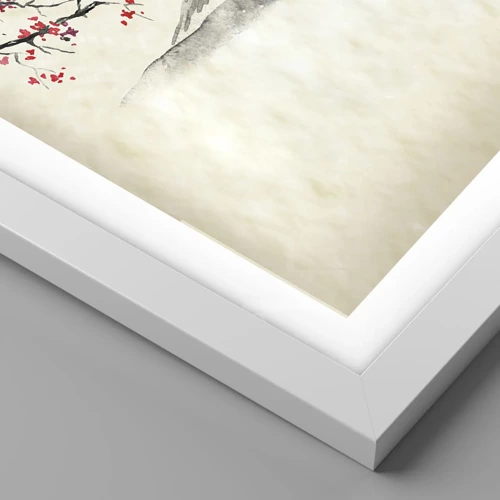 Plakat i hvid ramme - Bliv forelsket i Japan - 50x50 cm