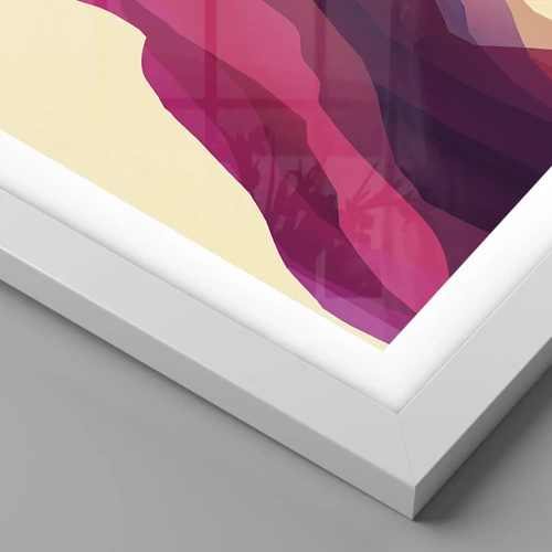 Plakat i hvid ramme - Bølger i lilla - 40x50 cm