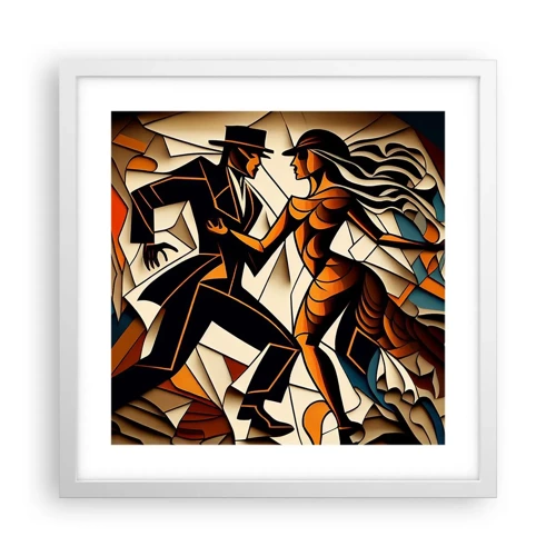 Plakat i hvid ramme - Dans af lidenskab og passion - 40x40 cm