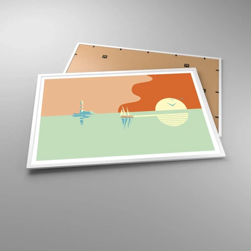 Plakat i hvid ramme - Det perfekte havlandskab - 100x70 cm