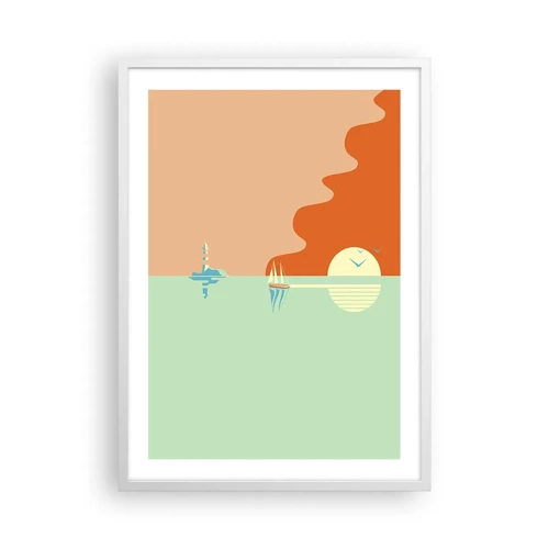 Plakat i hvid ramme - Det perfekte havlandskab - 50x70 cm