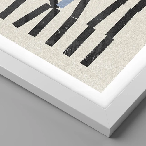 Plakat i hvid ramme - Dominoer - komposition - 100x70 cm