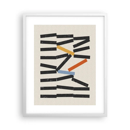 Plakat i hvid ramme - Dominoer - komposition - 40x50 cm