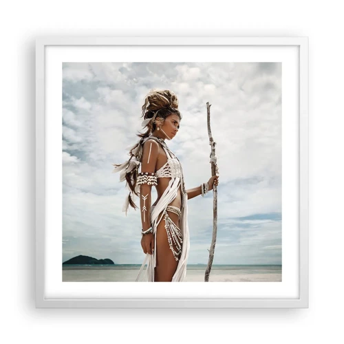 Plakat i hvid ramme - Dronning af troperne - 50x50 cm