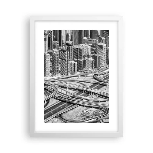 Plakat i hvid ramme - Dubai - den umulige by - 30x40 cm