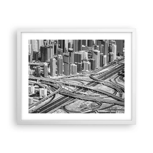 Plakat i hvid ramme - Dubai - den umulige by - 50x40 cm