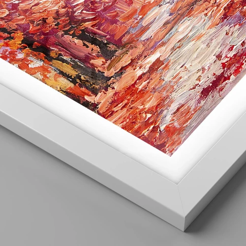 Plakat i hvid ramme - Efterårets indtryk - 100x70 cm