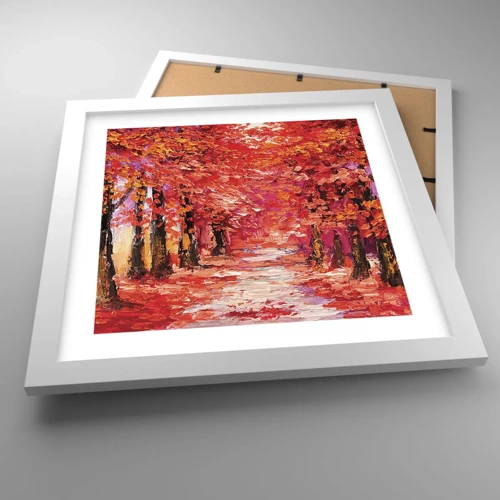 Plakat i hvid ramme - Efterårets indtryk - 30x30 cm