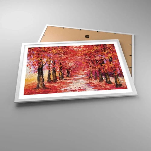 Plakat i hvid ramme - Efterårets indtryk - 70x50 cm