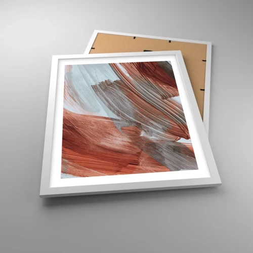 Plakat i hvid ramme - Efterårsagtig og blæsende abstraktion - 40x50 cm